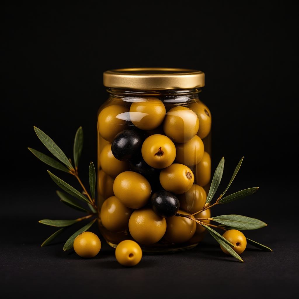 Premium olives jar
